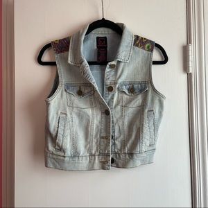 Material Girl Denim Vest - M